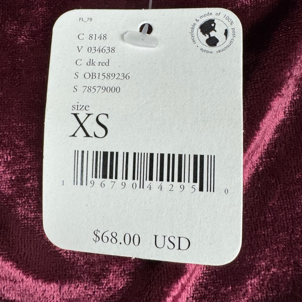 Free People Intimately Duvet Days Velvet Top Dark Red XS Open Back Puff Sleeve - Picture 8 of 12